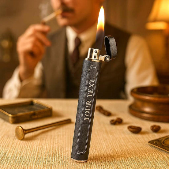 Briquet cigarette personnalisé GE acier noir – style élégant de poche - Roaring 20s Paris