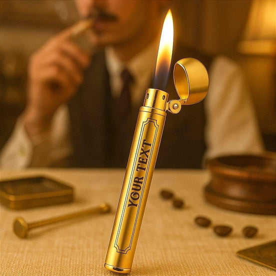 Briquet personnalisé AB en acier or – style Zippo élégant de poche - Roaring 20s Paris