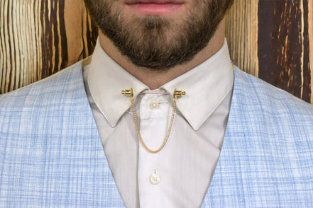 Broche épingle mariage acier or N – accessoire bohème chic élégant - Roaring 20s Paris