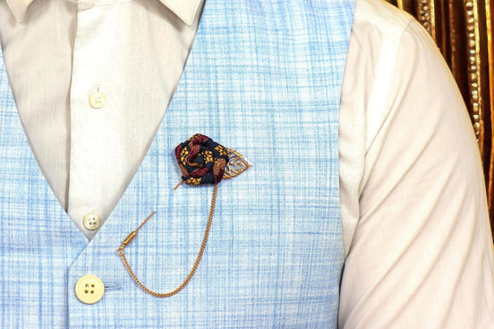 Broche épingle mariage tenue - épingle costume col acier or K, cadeau - Roaring 20s Paris