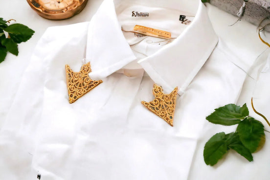 Broche épingle mariage tenue - épingle costume col femme acier or I - Roaring 20s Paris