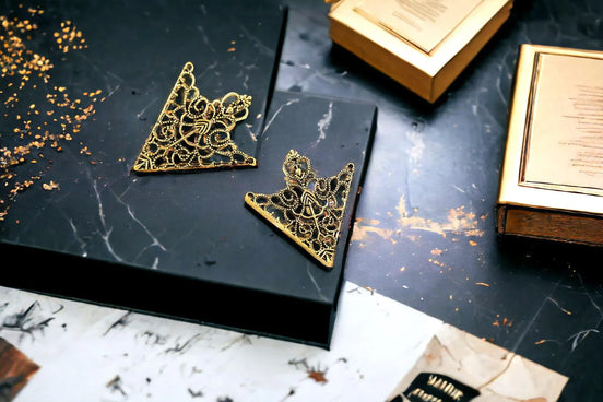 Broche épingle mariage tenue - épingle costume col femme acier or K - Roaring 20s Paris