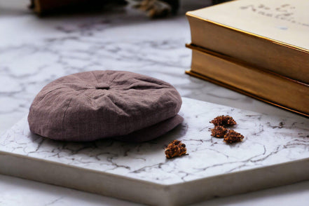 Casquette gavroche personnalisée F.Shelby – lin été marron élégant - Roaring 20s Paris