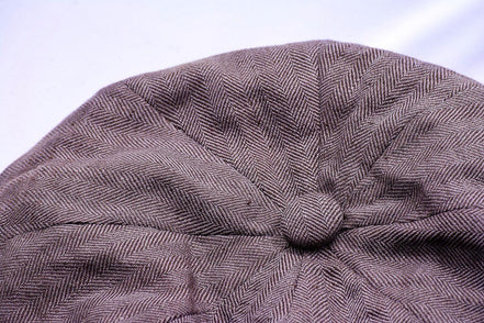 Casquette gavroche personnalisée F.Shelby – lin été marron élégant - Roaring 20s Paris