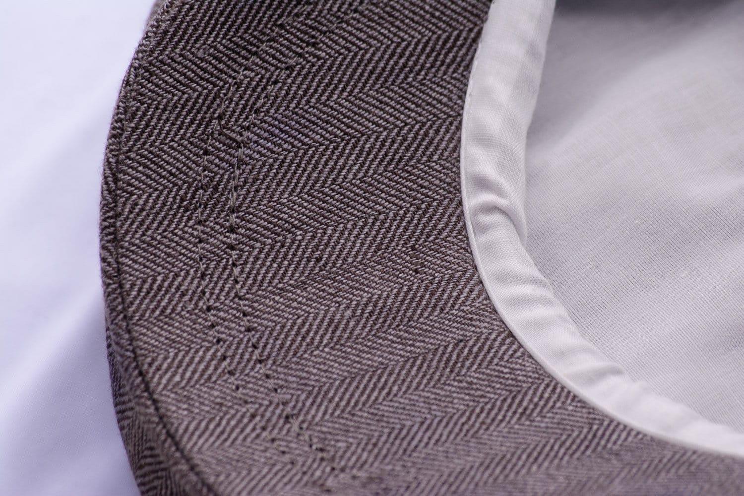 Casquette gavroche personnalisée F.Shelby – lin été marron élégant - Roaring 20s Paris