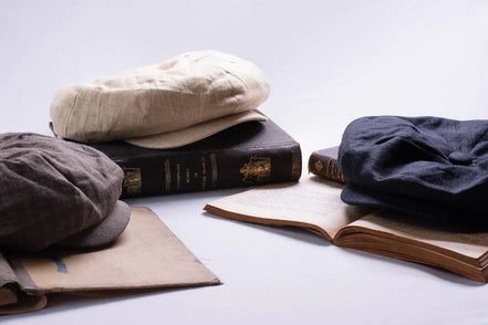 Casquette gavroche personnalisée F.Shelby – lin été marron élégant - Roaring 20s Paris