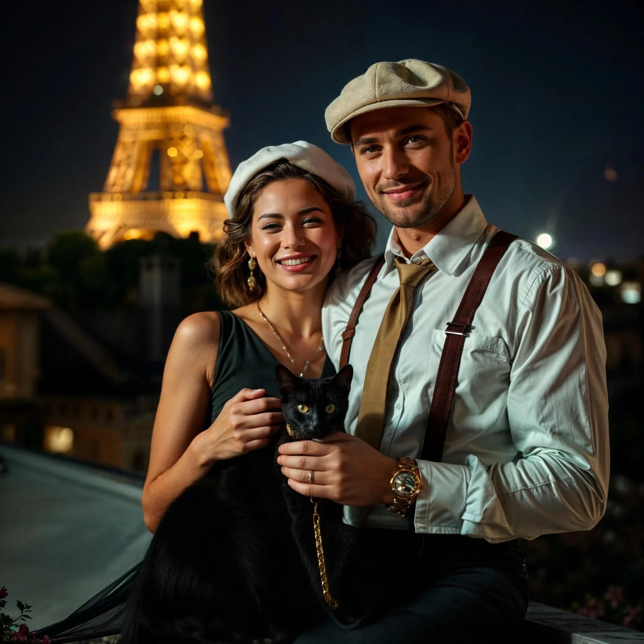 Casquette gavroche personnalisée J.Shelby – laine grise élégante - Roaring 20s Paris