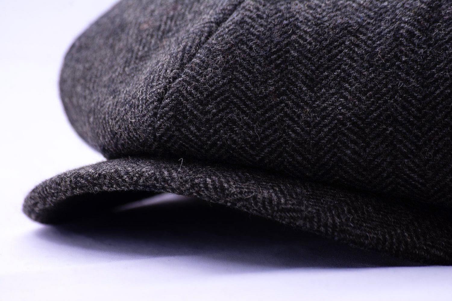 Casquette gavroche personnalisée J.Shelby – laine grise élégante - Roaring 20s Paris