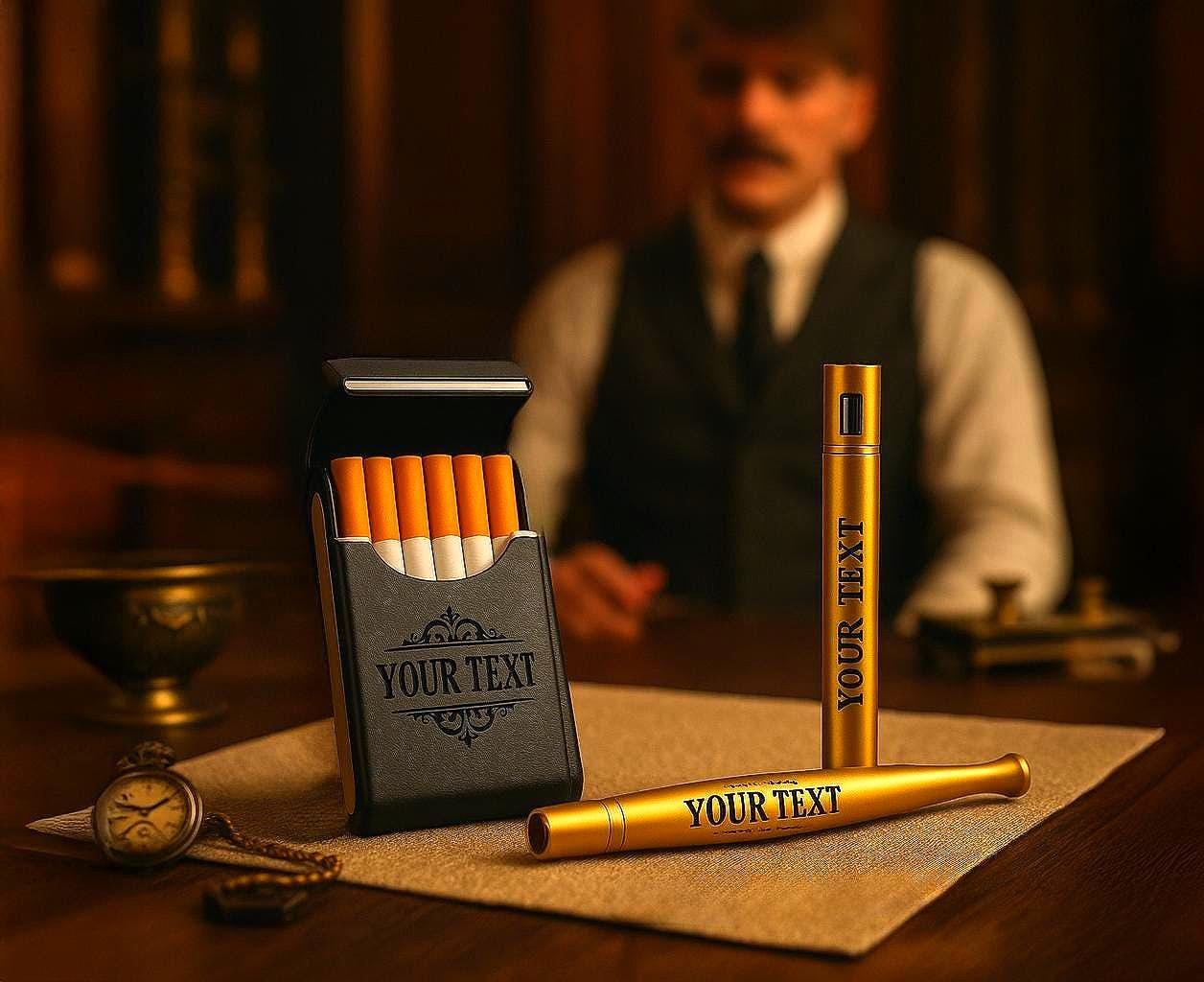Coffret fumeur personnalisé – étui cigarette, fume et briquet zippo - Roaring 20s Paris