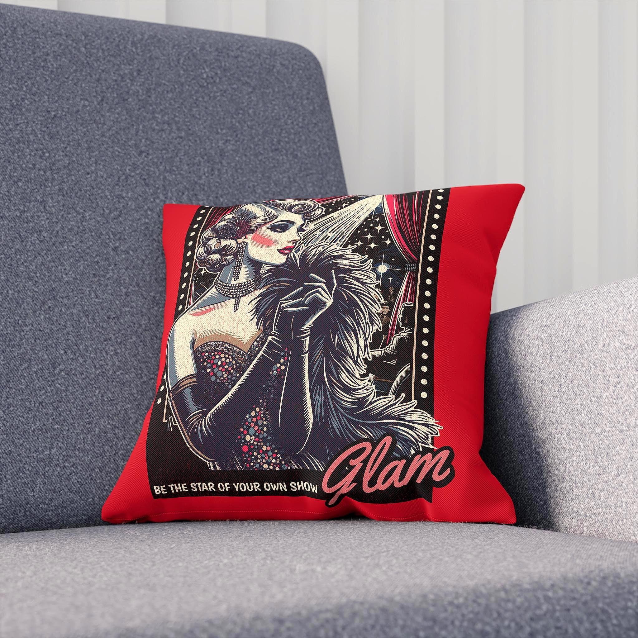 Coussin glamour femme - housse coussin coton français vintage - Roaring 20s Paris