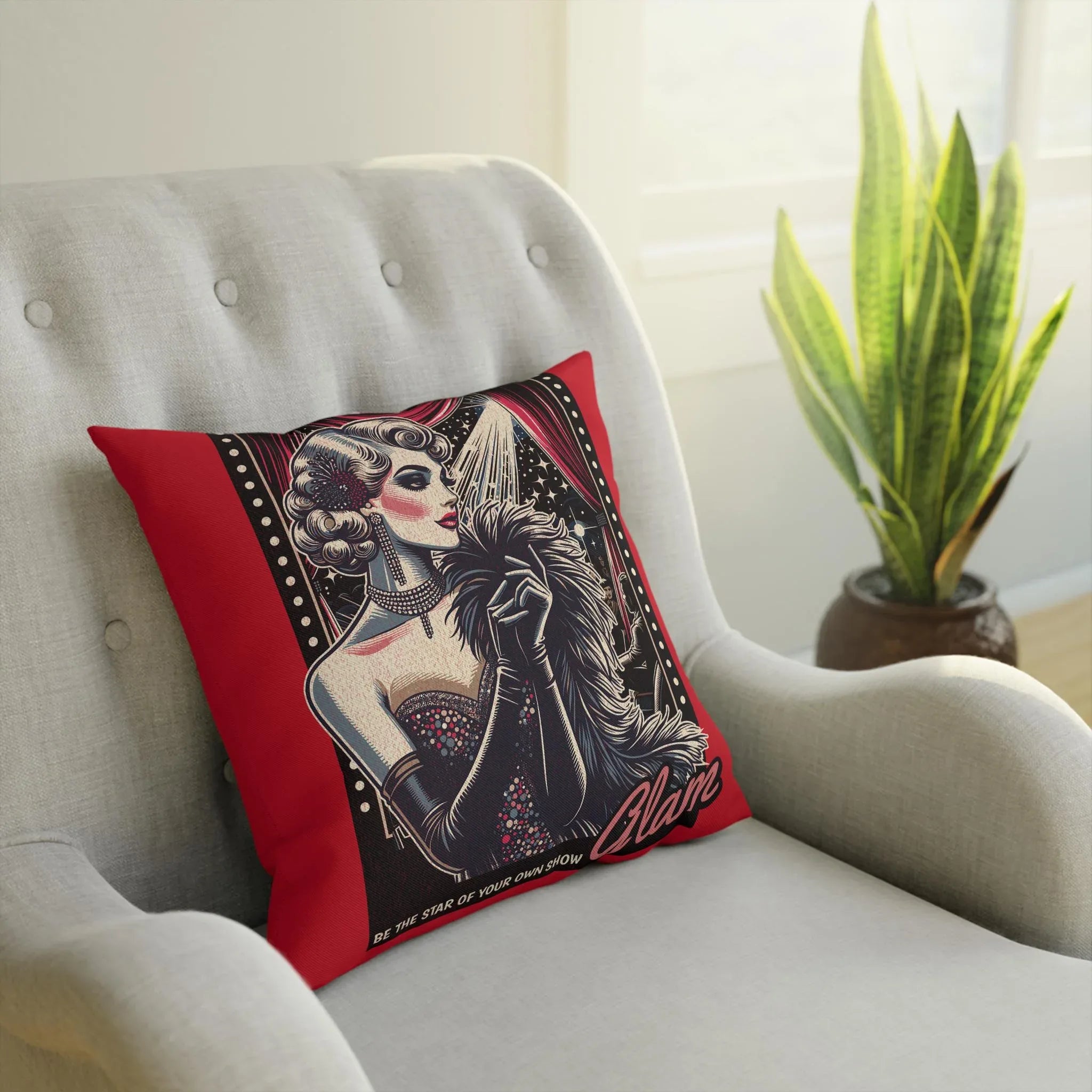 Coussin glamour femme - housse coussin coton français vintage - Roaring 20s Paris