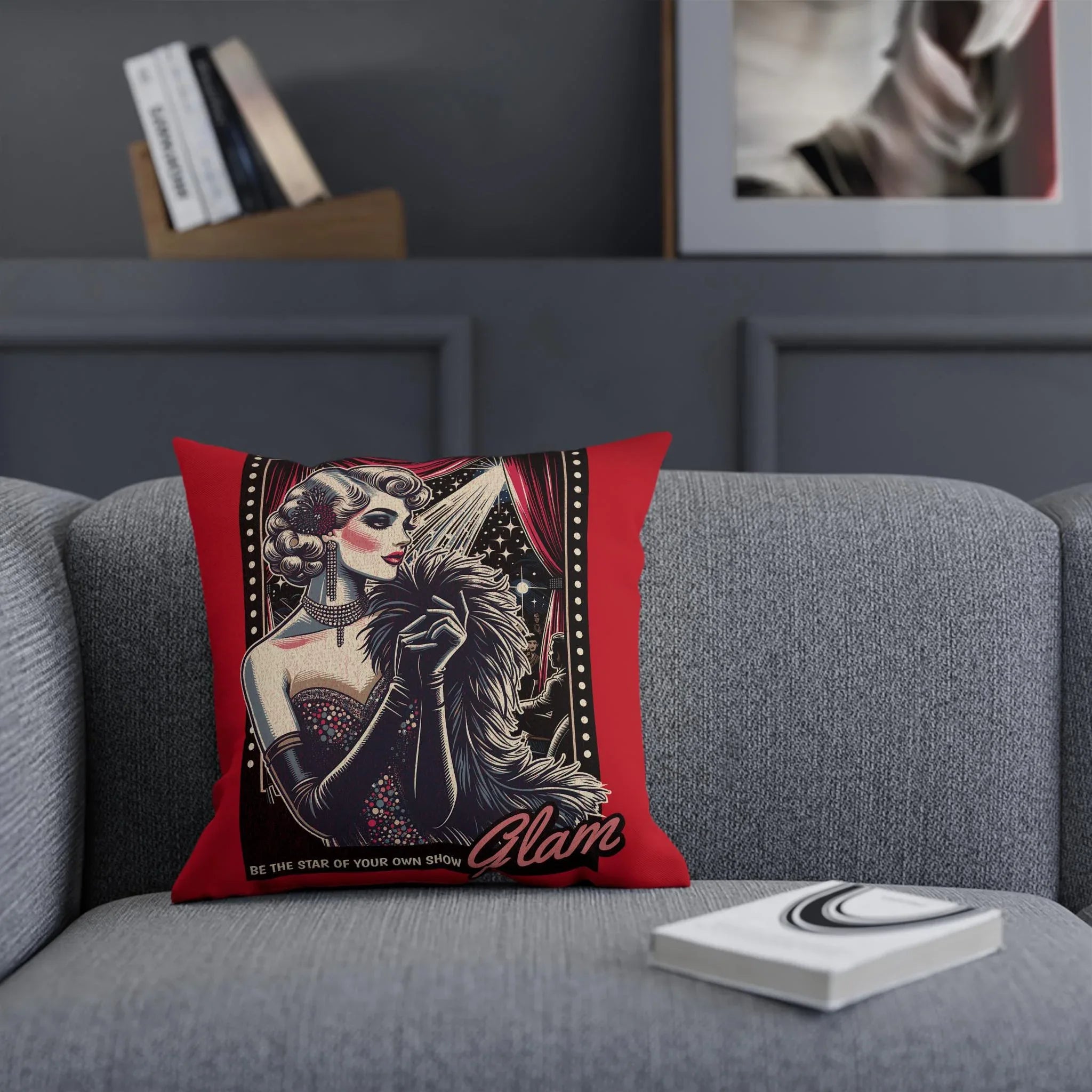 Coussin glamour femme - housse coussin coton français vintage - Roaring 20s Paris