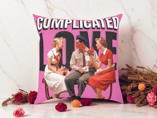 Coussin peinture amour humour trouple - coussin décoratif carré - Roaring 20s Paris