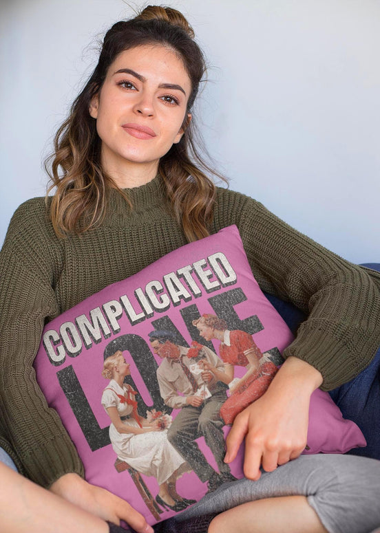 Coussin peinture amour humour trouple - coussin décoratif carré - Roaring 20s Paris