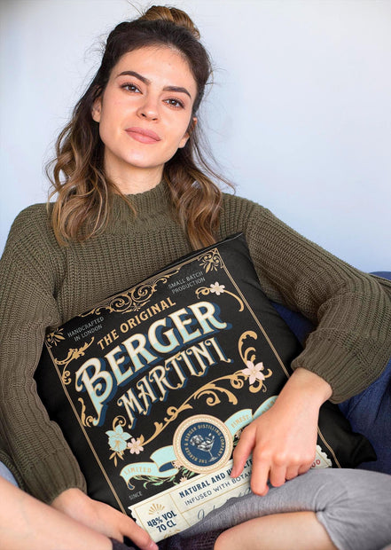 Coussin peinture martini cocktail - canapé ancien broadway théâtre - Roaring 20s Paris