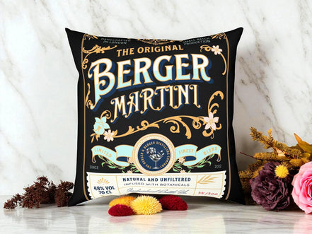 Coussin peinture martini cocktail - canapé ancien broadway théâtre - Roaring 20s Paris