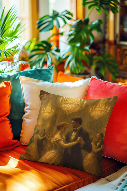 Coussin salon canapé ancien bal masqué - coussin mode 1920 coton - Roaring 20s Paris