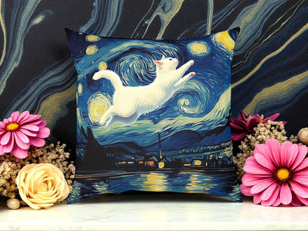 Coussin salon canapé motif custom, coussin design cadeau Van Gogh - Roaring 20s Paris