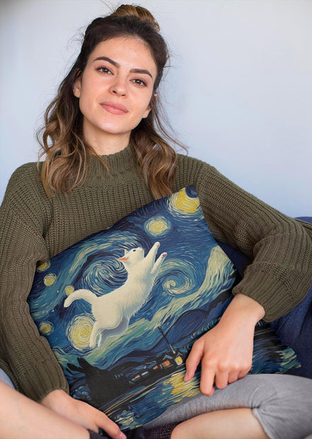 Coussin salon canapé motif custom, coussin design cadeau Van Gogh - Roaring 20s Paris