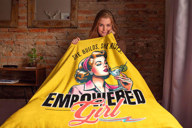 Couverture polaire féminisme girl power, plaid salon Broadway - Roaring 20s Paris