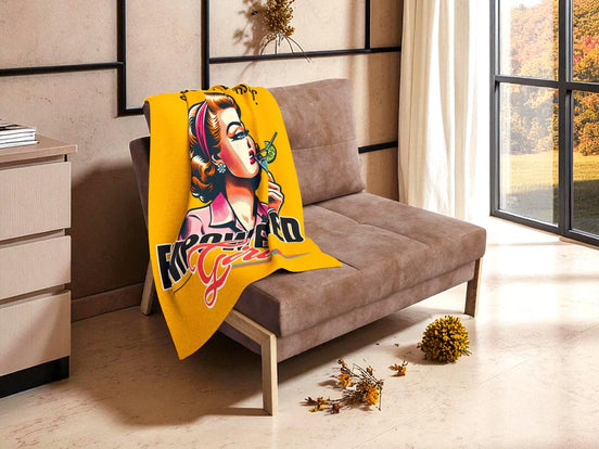 Couverture polaire féminisme girl power, plaid salon Broadway - Roaring 20s Paris