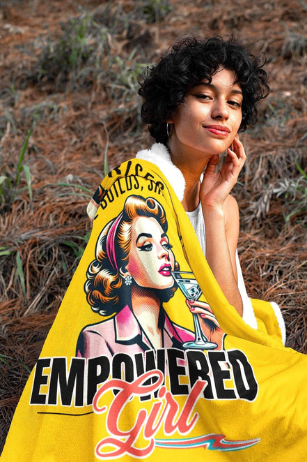 Couverture polaire féminisme girl power, plaid salon Broadway - Roaring 20s Paris