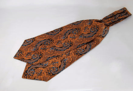 Cravate Ascot lavallière en soie jaune D – foulard homme mariage chic - Roaring 20s Paris