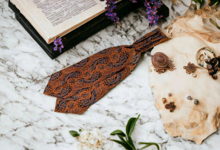 Cravate Ascot lavallière en soie jaune D – foulard homme mariage chic - Roaring 20s Paris