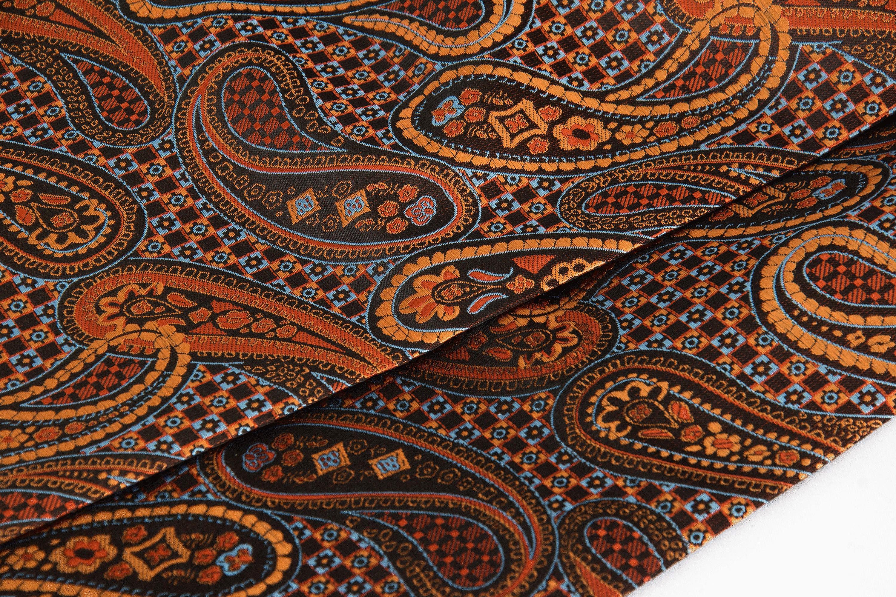 Cravate Ascot soie orange Risos – idée mariage chic ou cadeau unique - Roaring 20s Paris