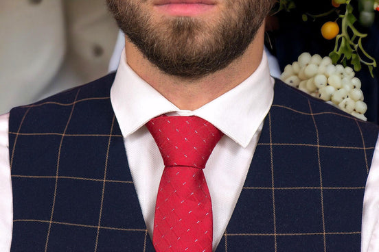 Cravate de costume, cravate notaire homme, cravate motif soie rouge F - Roaring 20s Paris