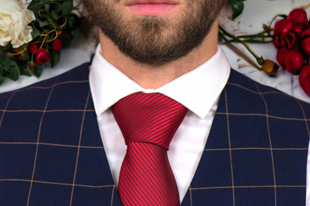 Cravate de costume, cravate notaire homme, cravate motif soie rouge I - Roaring 20s Paris