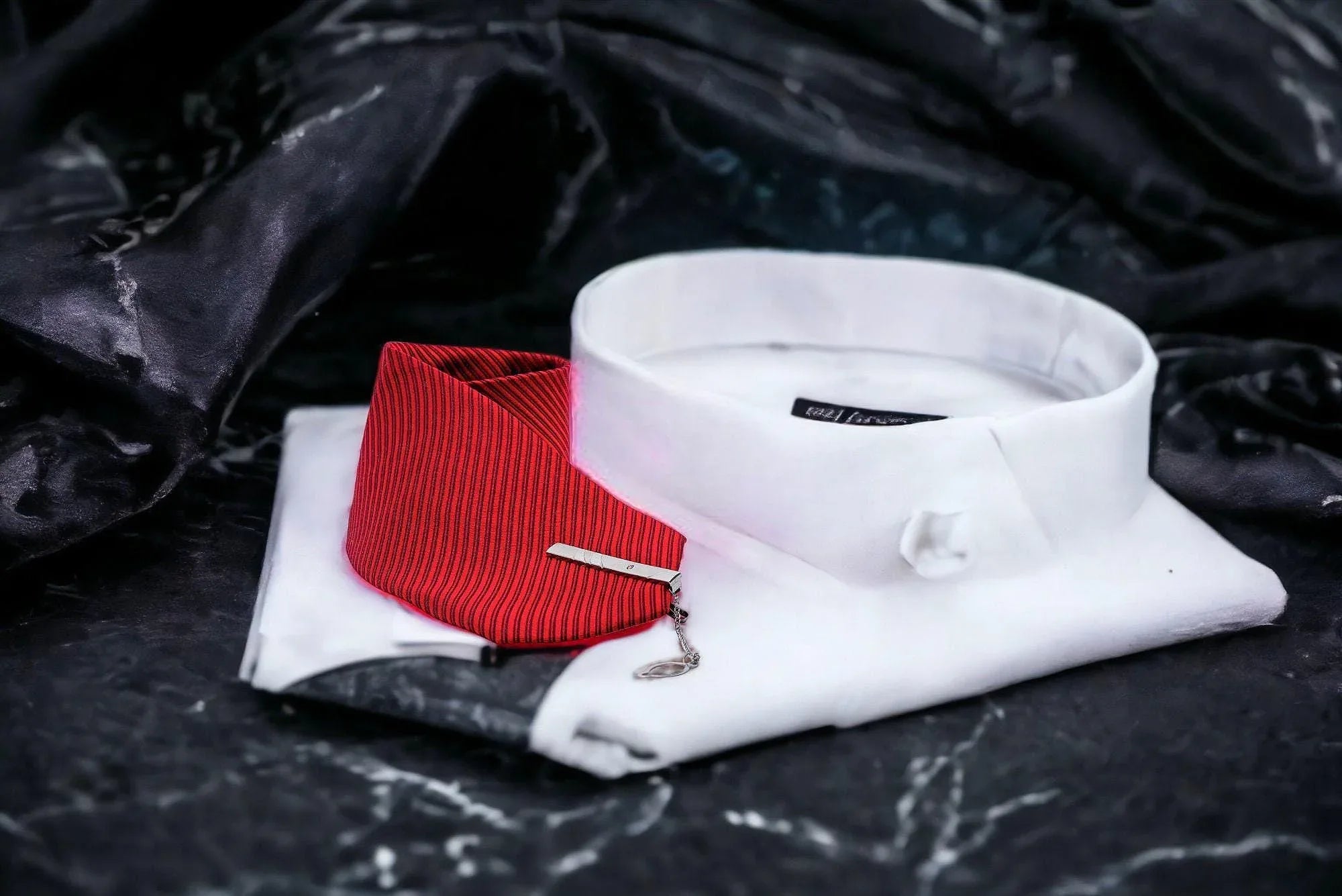 Cravate de costume, cravate notaire homme, cravate motif soie rouge I - Roaring 20s Paris