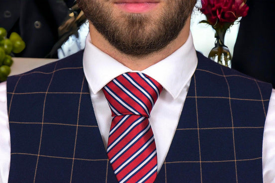 Cravate de costume, cravate notaire homme, cravate rayures soie K - Roaring 20s Paris