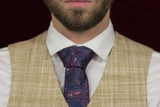 Cravate en soie fleurie Shay – élégance costume homme - Roaring 20s Paris