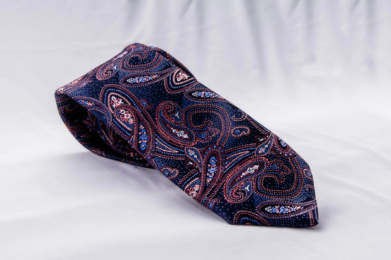 Cravate en soie fleurie Shay – élégance costume homme - Roaring 20s Paris