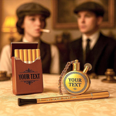 Ensemble fumeur personnalisé D – briquet, porte et étui cigarette chic - Roaring 20s Paris