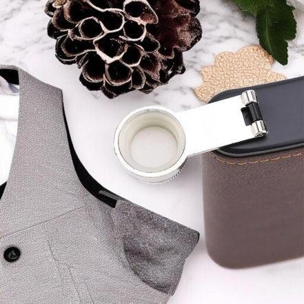 Flasque whisky personnalisée en cuir acier M.B. Shelby – cadeau homme - Roaring 20s Paris