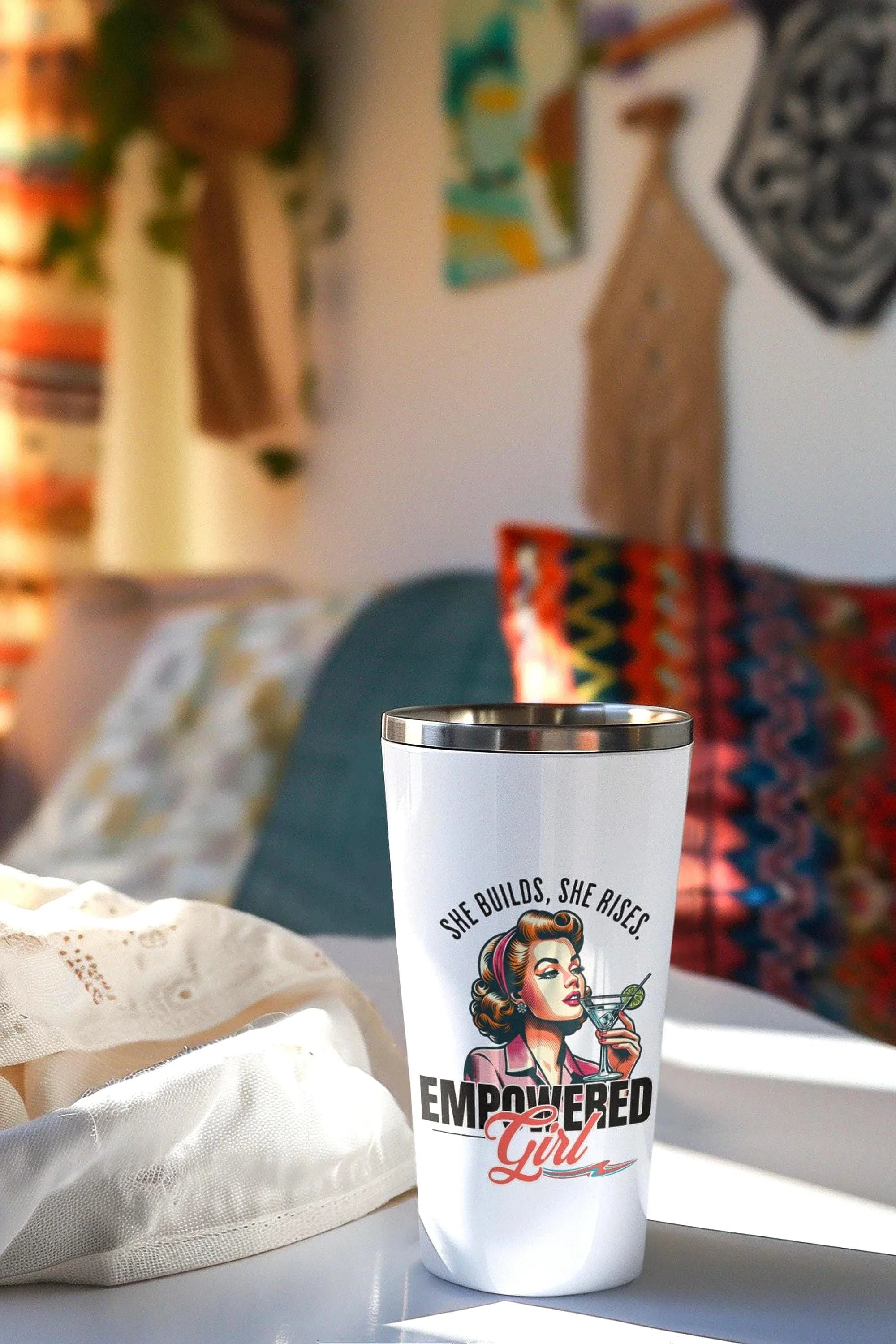 Gobelet inox custom féminisme - gobelet léger secouable girl power - Roaring 20s Paris