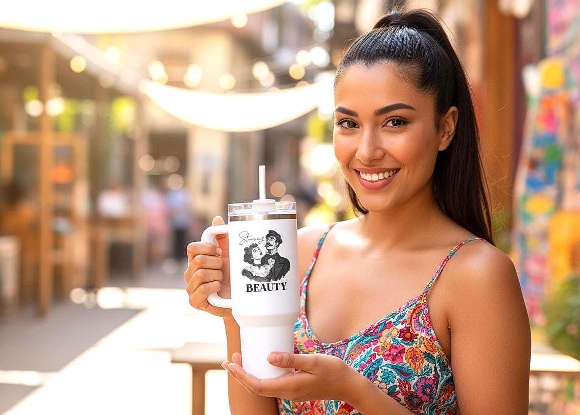 Gobelet tumbler café voyage beauté - mug 40 oz inox vintage 1920 - Roaring 20s Paris