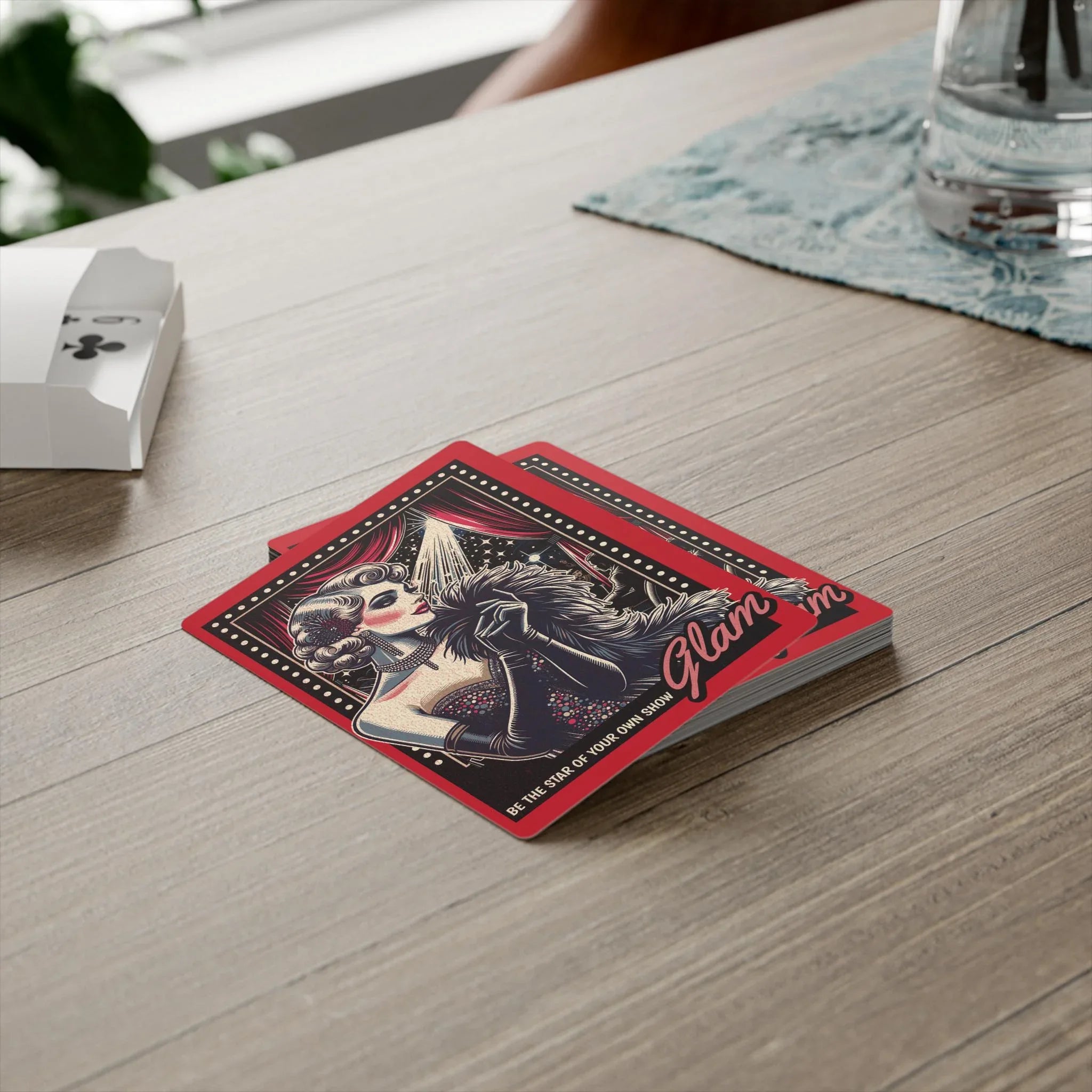 Jeu de poker femme glamour imprimé mode 1920, jeu de cartes cadeau - Roaring 20s Paris