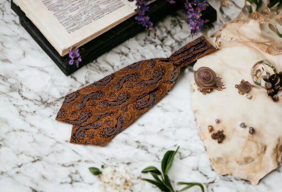 Lavallière foulard soie jaune Gary Cooper - Cravate de notaire homme - Roaring 20s Paris