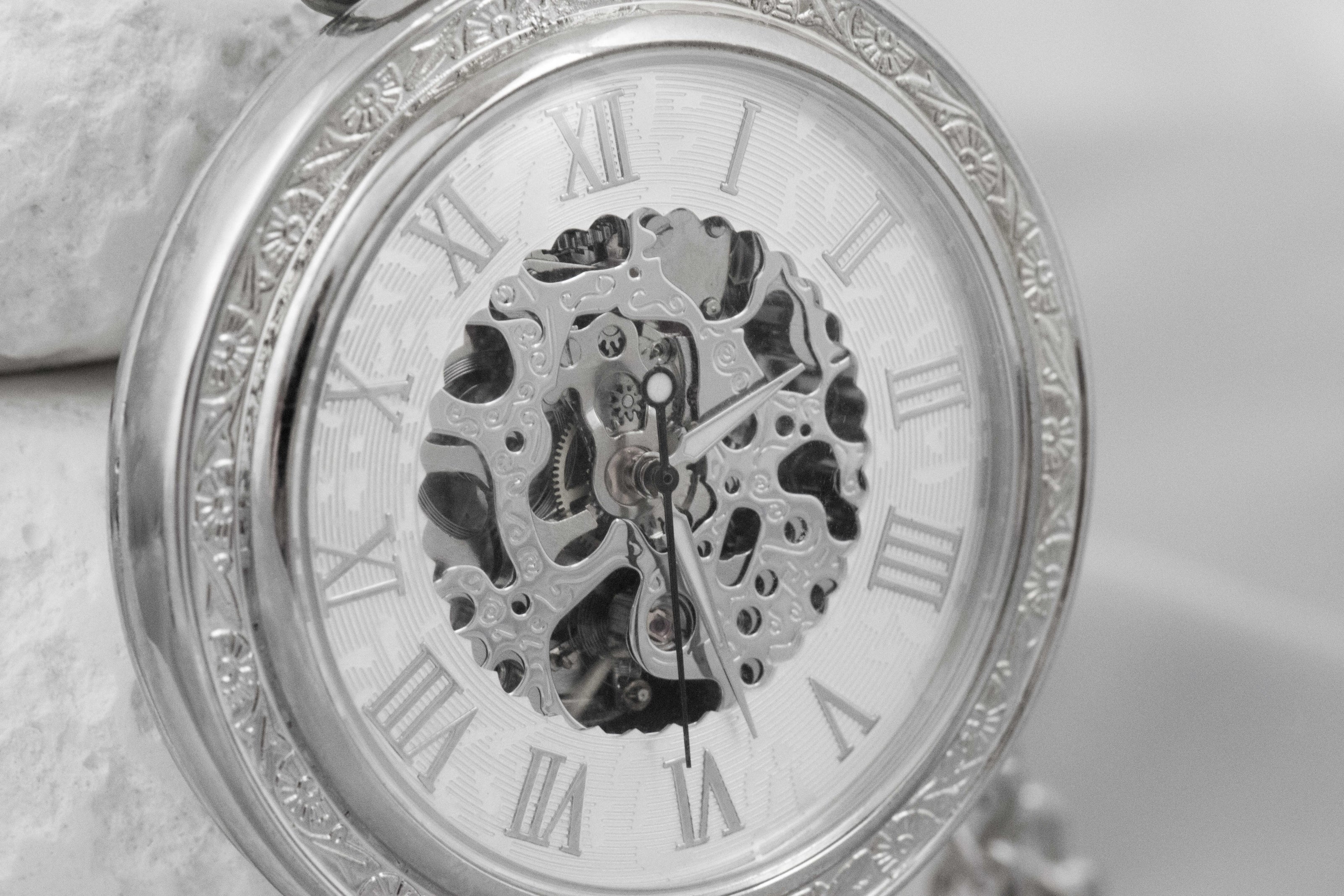 Montre Gousset personnalisée - montre de poche acier argent Pollock - Roaring 20s Paris