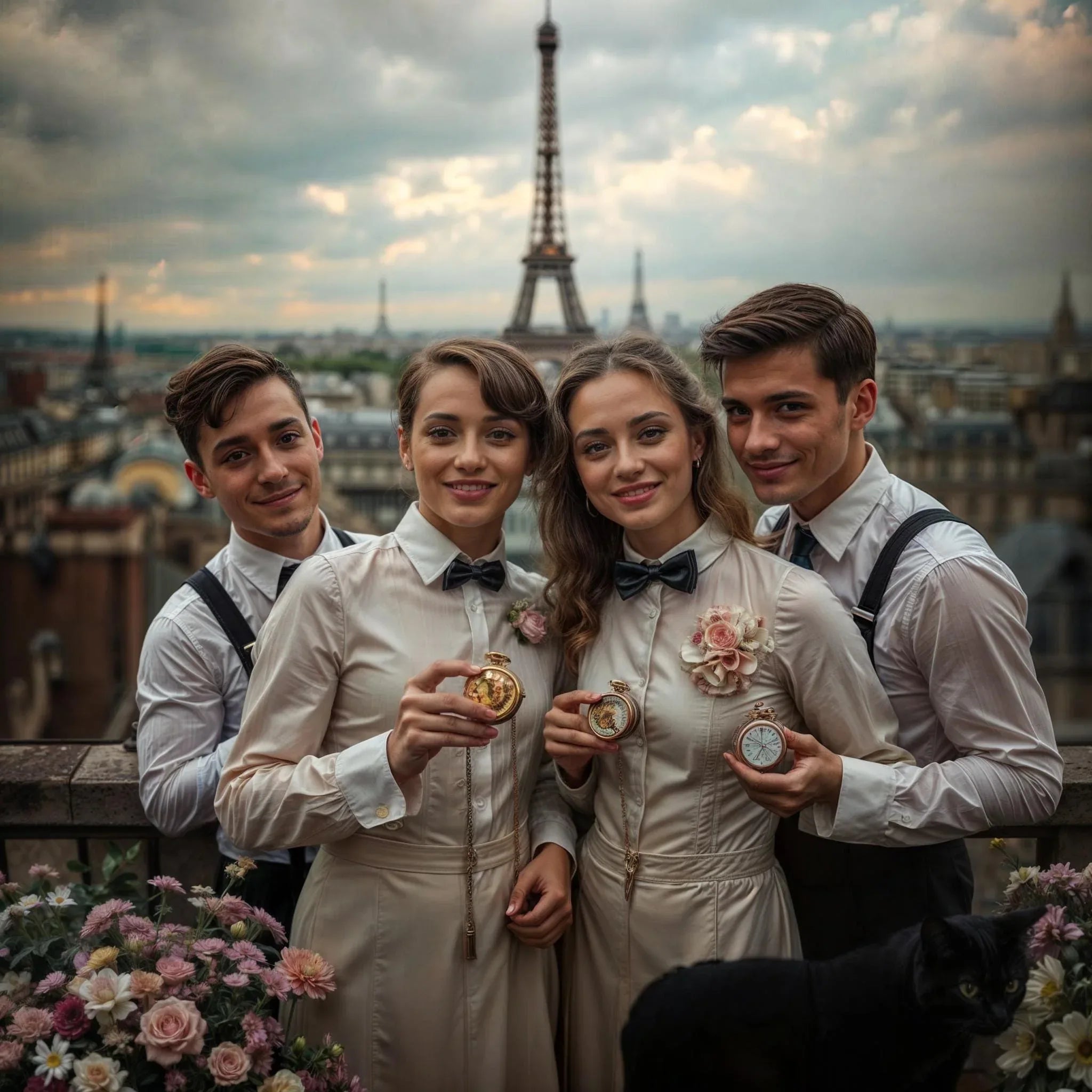 Montre de poche Downton acier – cadeau élégant personnalisé - Roaring 20s Paris