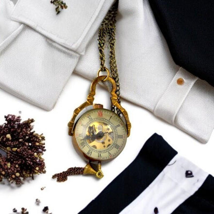 Montre de poche Downton acier – cadeau élégant personnalisé - Roaring 20s Paris