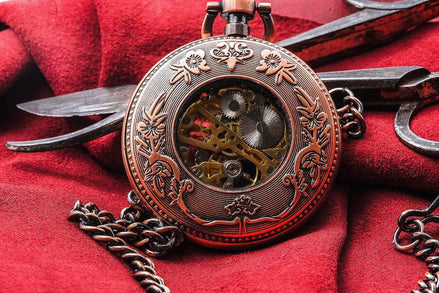 Montre de poche Lamartine acier squelette – cadeau anniversaire unique - Roaring 20s Paris