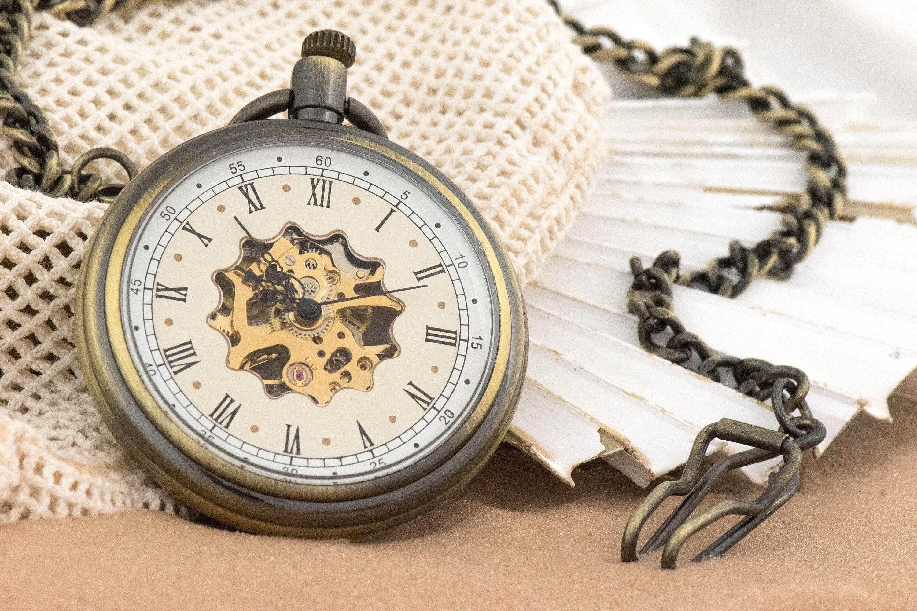 Montre de poche personnalisée Vaughn laiton – cadeau anniversaire chic - Roaring 20s Paris