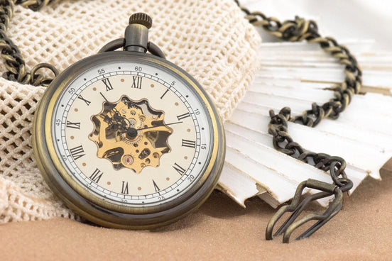 Montre de poche personnalisée Vaughn laiton – cadeau anniversaire chic - Roaring 20s Paris