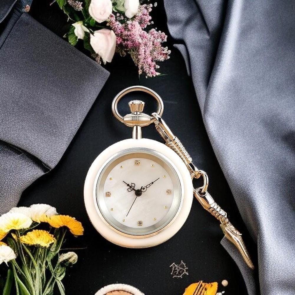 Montre gousset mécanique acier blanc Proust – idée cadeau personnalisé - Roaring 20s Paris