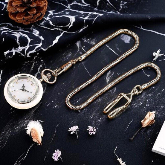 Montre gousset mécanique acier blanc Proust – idée cadeau personnalisé - Roaring 20s Paris