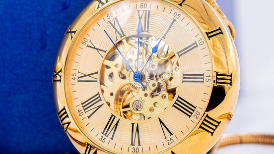 Montre gousset personnalisée Bogert or squelette – idée cadeau élégant - Roaring 20s Paris